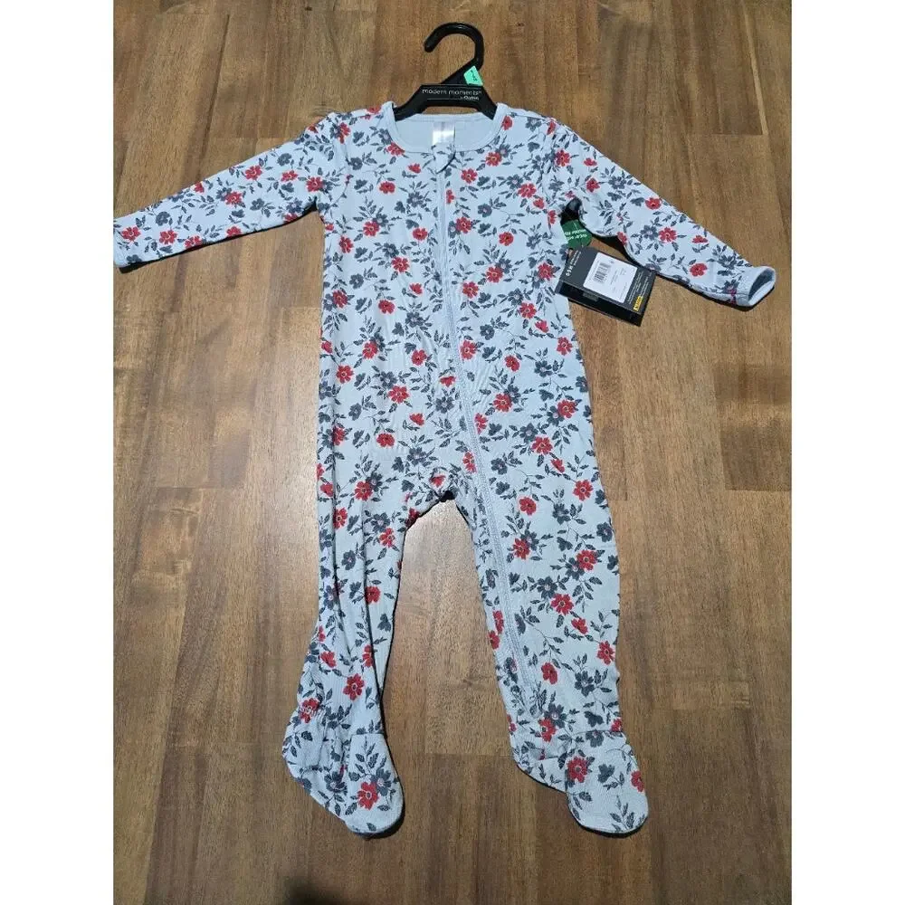 NWT Disney/Modern Moments by Gerber Baby Girls Footed Pajama LOT of 3 6-9 Months